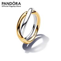 ราคา Pandora Sterling silver and 14k gold plated ring (21871547451)