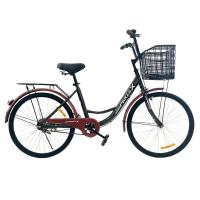 ราคา จักรยานยางตัน จักรยานแม่บ้านพันธุ์แกร่งขนาดวงล้อ 24 x 1 5 ยางไม่แตก (21503901892)