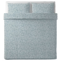 ราคา ปลอกผ้านวมและปลอกหมอน IKEA 5ฟุต 6ฟุต รุ่น TRADKRASSULA ลายขาว น้ำเงิน ขนาด 200x200 240x220 ซม (21328853445)