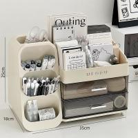 ราคา กล่องเก็บเครื่องเขียน กล่องใส่ปากกา กล่องลิ้นชักเก็บของ ที่ใส่เครื่องเขียน กล่องใส่เครื่องเขียนมีลิ้นชัก กล่องเก็บของตั้งโต๊ะ (22218305894)