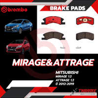 ราคา Brembo ผ้าเบรคหน้า MITSUBISHI MIRAGE 1 2 ATTRAGE 1 2 2012 2019 มิตซูบิชิ มิราจ แอตทราจ (21533257094)
