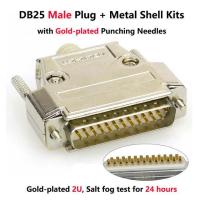 ราคา DB25 Male Plug Female Socket Metal Shell Kit 2 Rows 25 Pin Serial Port Connector D SUB 25 Adapters (17314842261)