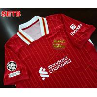 ราคา เสื้อฟุตบอล ทีม หงส์แดง เหย้า 2024 25 AA0121 โลโก้ปักเหมือนตัว official เกรดแฟนบอล รับทำชื่อเบอร์ ไซส์ยุโรป XS 4XL (21957176644)