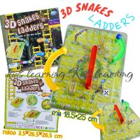 ราคา Kids learning มาใหม่ 3D SNAKES LADDERS กระดานงู 3D เกมส์ครอบครัว (21880296549)