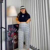 ราคา กางเกงลายตาราง สไตล์เกาหลี ลายสก็อต สาวอวบ ผู้หญิงเอวสูงยางยืด ทรงกระบอก ผ้านิ่มเด้งๆ ทิ้งตัวใส่สวย กางเกงขายาว K040 (22314991380)