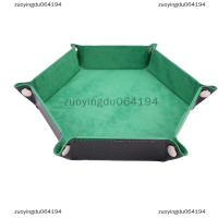 ราคา zuoyingdu064194 ถาดลูกเต๋าพับได้กล่อง PU หนังพับหกเหลี่ยมเหรียญถาดลูกเต๋าเกม (20364200078)