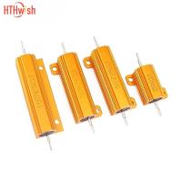 ราคา HTHwish 1PCS New 100W 50W 25W 10W Aluminum Power Metal Shell Case Wirewound Resistor 0 1R 1K ohm 10R 20R 100R 500R 1K Resistance Load Resistor (22006601452)