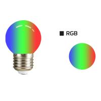 ราคา ส่งฟรี ถูกชัวร์ ถูกๆ ดีลเด็ดหลอดปิงปอง หลอดสี LED 3W ขั้วE27 หลอดไฟปิงปอง หลอดไฟสี เป็นPVCตกไม่แตก RGB (22089456683)