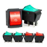 ราคา KCD4 2x12 สวิตช์ 6ขา 31 25 มมปุ่มเปิดปิดสีแดง สีเขียว 250V (16469599138)