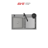 ราคา EVE อ่างล้างจานสแตนเลสสตีล ซิงค์ล้างจาน 1 หลุม สีเทาไทเทเนียม UNITY 800 490 ฟรีสะดือ 3 5 นิ้ว ตะแกรงดักเศษอาหาร ท่อน้ำทิ้งดักกลิ่น ขวดกดน้ำยาล้างจาน ภาชนะแช่ผักผลไม้ แผ่นสเตนเลสสตีล ที่ล้างแก้ว ก๊อก A