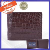 ราคา กระเป๋าสตางค์ผู้ชาย กระเป๋าสตางค์ใบสั้น หนังจะเข้แท้ รุ่น CRUS650ท้อง หนังจระเข้แท้100 กล่อง (4849550461)