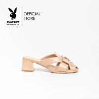 ราคา Playboy รองเท้าส้นสูง ลิขสิทธิ์แท้ รุ่น ST H243C1175 ดีไซน์ส้นสูงแบบสวมหน้าหนังสานไขว้ ติดโลโก้ มี 2 สี สีขาวและสีน้ำตาล (22297228951)