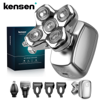 ราคา เครื่องโกนหนวดไฟฟ้า KENSEN สำหรับ Blad Man ที่เล็มผม5D แบบลอยตัวเครื่องเล็มมีดโกนหนวด5 In 1ชาร์จไฟได้เครื่องโกน (22394854800)
