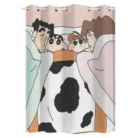 ราคา ม่านสั้นสำเร็จรูปม่านครึ่งม่านเพิ่มความหนาสำหรับระเบียงเด็กสไตล์อะนิเมะชินจังจอมแก่นลายการ์ตูนผ้าลินินหยาบบังแสงทั้งหมดม่านหน้าต่าง (20889427814)