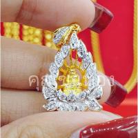 ราคา จี้หลวงปู่ทวดงานฝั่งเพขรCZ เกรดร้านทอง จี้หลวงปู่ทวดกรอบ ใส่ทอง 2 สลึง (10892473152)