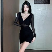 ราคา black dress เดรส xl อวี ออกงาน เกาหลี เดรสมินิ ไปทะเล prom เดรสเปิดไหล่ ผู้หญิง เดรสรัดรูป สั้น เดรสแฟชั่น (22049397599)