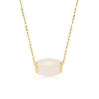 ราคา แฟชั่น Hetian หยกฝังเงินชุบสีขาวหยกจี้สร้อยคอสำหรับผู้หญิง Chalcedony สุภาพสตรีสร้อยคอเครื่องประดับ (14381558293)