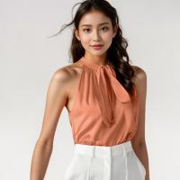 ราคา Closet Crush เสื้อคล้องคอแขนกุด ผูกโบว์ที่คอ สีส้ม (22210241169)