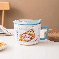 ราคา ชามบะหมี่กึ่งสำเร็จรูปสำหรับไมโครเวฟ เครื่องใช้บนโต๊ะอาหารเซรามิกน่ารักพร้อมฝาปิด มีหูหิ้ว ถ้วยมาม่าเซรามิกพร้อมฝาปิด เซรามิค J351 (20348979775)