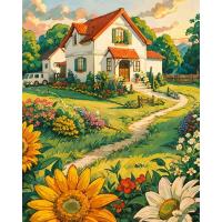 ราคา SDOYUNO ภาพวาดตกแต่งโดยตัวเลขภาพวาดสีอะคริลิคภาพวาดทิวทัศน์เขตข้อมูลดอกไม้ภาพวาดภายในของขวัญส่วนบุคคล (20085974889)
