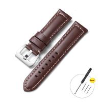 ราคา สายนาฬิกาหนังวัวแท้22มม ขนาด18 20 22 24 26มม สำหรับ Samsung Galaxy Watch 42มม Active 40 44มม สายหนังแท้22มม สำหรับ Samsung Gear S3 Galaxy Watch 46มม Samsung Watch 3 46มม (21597109459)