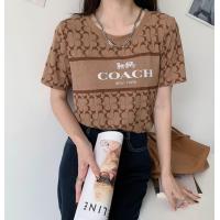 ราคา COACH เสื้อยืดคอกลมแขนสั่นผ้ายืดสลาฟ (21826892736)