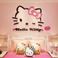 ราคา HelloKitty 3D สติ๊กเกอร์ติดผนัง Minimalist สไตล์โมเดิร์นวัสดุอะคริลิคกันน้ําสําหรับห้องเด็กการ์ตูนแอนิเมชั่นรูปแบบ (10655467466)