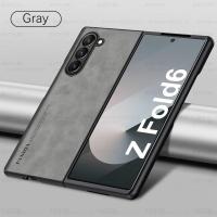 ราคา เคสปกป้องเลนส์ฝาหลังหนังหนังแกะสำหรับ Samsung Galaxy Z พับ6เคสโทรศัพท์6ชั้นสำหรับ ZFold6 ZFold 6 Fold6 5G 2024 Fundas (22313150489)
