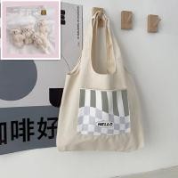 ราคา กระเป๋าสะพายไหล่เย็บลายเปียโน พิมพ์ลายตัวอักษรสวัสดี กระเป๋าผ้าใบ (22420149131)
