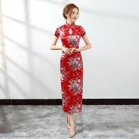 ราคา กี่เพ้าลายดอกเชอร์รี่ ชุดกี่เพ้าผู้หญิงเซ็กซี่ ชุดตรุษจีน ชุดสีแดง มี 4 สีให้เลือก (13735439638)