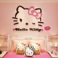 ราคา HelloKitty 3D สติ๊กเกอร์ติดผนัง Minimalist สไตล์โมเดิร์นวัสดุอะคริลิคกันน้ําสําหรับห้องเด็กการ์ตูนแอนิเมชั่นรูปแบบ (10655467469)