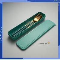 ราคา ชุดช้อนส้อมสแตนเลส ชุดช้อนส้อมพกพา ชุดช้อนส้อมตะเกียบเกาหลี สเตนเลสเกรด 304 แท้ คุณภาพดี (9679020473)