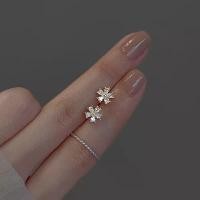 ราคา ต่างหูสตั๊ดเพชรสังเคราะห์สำหรับผู้หญิงต่างหูเพทายลายดอกไม้เครื่องประดับแฟชั่น S925 1คู่ (20590630871)