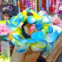 ราคา ยางรัดผม 1ชิ้น ดอกไม้ ดอกลีลาวดี ยางข้อมือ ข้อมือดอกไม้ (21646684775)