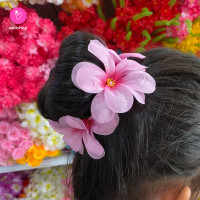 ราคา ดอกลีลาวดี ดอกไม้ประดิษฐ์ ยางรัดผมดอกไม้ ดอกไม้ผ้า (20615295607)