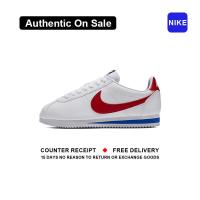 ราคา ใหม่และแท้ Nike Cortez Leather White Red รองเท้ากีฬา 807471 103 รับประกัน 1 ปี (21616016641)
