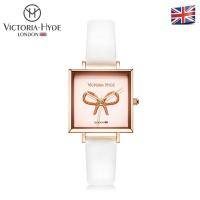 ราคา VICTORIA HYDE London นาฬิการองเท้าหนังแท้สตรีกันน้ำ Squareq สแตนเลสตาข่ายสายเหล็กญี่ปุ่นการเคลื่อนไหวควอทซ์3D ผีเสื้อของแท้ (20661616122)