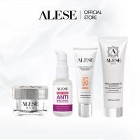ราคา EVERYDAY ROUTINE SET ALESE Dark Spot and Anti Melasma Concentrate Cream 30g Premium Horse Oil Snail White Cream 30g Anti Melasma and Whitening Sunscreen 30g Facial Cleansing Gel 100ml (22185007854)