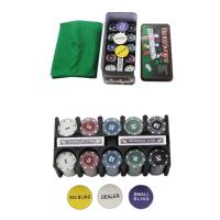 ราคา Poker Chip Set 200PCS Poker Chips with Aluminum Case Chips for Holdem Blackjack Gambling (22095217846)