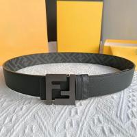 ราคา Mens leather belt new style trendy classic high end brand trouser black FF printed first layer cowhide double sided (20908498014)