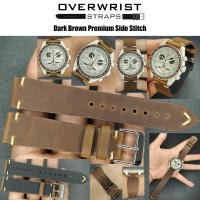 ราคา สายหนังวัวรุ่น Premium Side Stitch Leather Straps (22105258425)
