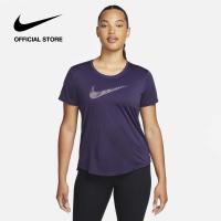 ราคา Nike Womens Dri FIT Swoosh HBR Tee Purple Ink (22149486229)