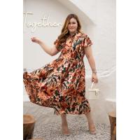 ราคา DR288 เดรสส้มลายดอก เสื้อผ้าพลัสไซส์ Plussize Fashion ชุดคนอ้วน แฟชั่นสาวอวบ (22246371933)