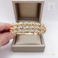 ราคา กำไลออกงาน กำไลข้อมือเพชรออกงานประดับเพชรลายขอเอส รอบวง 19cm (21686355309)