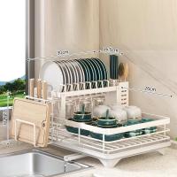 ราคา JJT ชั้นวางท่อระบายน้ำสำหรับชั้นวางของในห้องครัวชั้นวางจานชั้นคว่ำจานสำหรับเก็บจานสแตนเลสที่วางแก้วชั้นวางของในห้องครัวอ่างล้างจานด้านบน (21422558624)