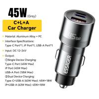 ราคา Essager PD 45W ชนิดที่ชาร์จแบตในรถ C L A พอร์ตชาร์จแบบย้อนกลับอัจฉริยะ27W ชาร์จเร็วได้อย่างปลอดภัยปกป้องรถยนต์ที่ชาร์จแบตในรถที่ชาร์จสำหรับไอโฟน (22207244958)
