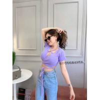 ราคา SpinnyHouse ครอปแขนสั้น ขนฟรุ้งฟริ้งฟรุ้งฟริ้งน่ารัก มีเชือกคอ เชือกมัดเอว รุ่น อ่างทอง F103B (14536324949)