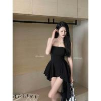 ราคา ชุดเดรสสั้น สีดำ เกาะอก หางปลา สวย เรียบหรูมาก (22160940015)