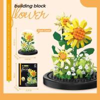 ราคา ของเล่นดอกทานตะวันแบบ DIY บล็อกตัวต่อลายดอกกุหลาบ Kado Ulang Tahun สำหรับสาวๆช่อดอกทิวลิปผู้หญิง (21797661433)
