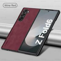 ราคา เคสปกป้องเลนส์ฝาหลังหนังหนังแกะสำหรับ Samsung Galaxy Z พับ6เคสโทรศัพท์6ชั้นสำหรับ ZFold6 ZFold 6 Fold6 5G 2024 Fundas (22313150493)